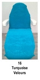 turquoise_  Hoezen voor armleuning velours 2 st.